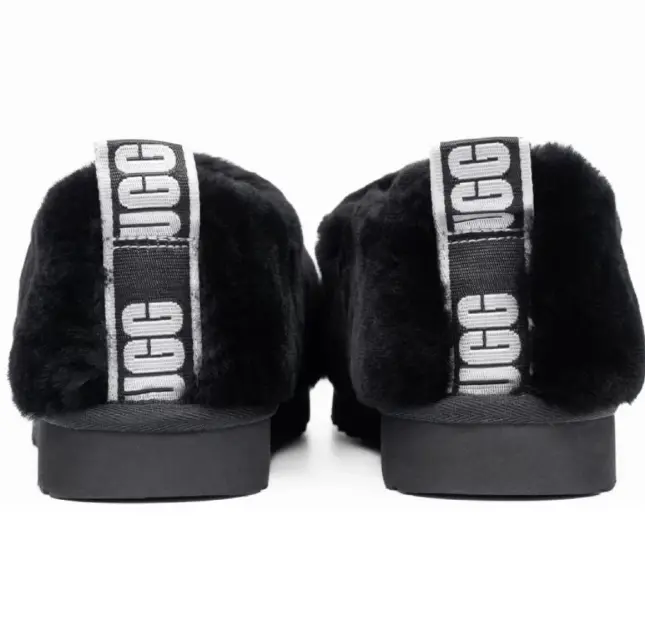 UGG Hailey Fluff Slippers — Black