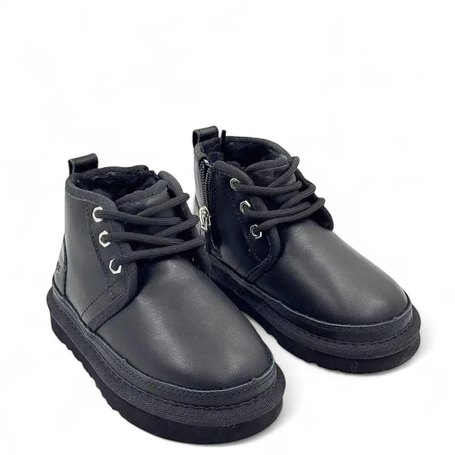 Kids Neumel II Zip — Leather Black