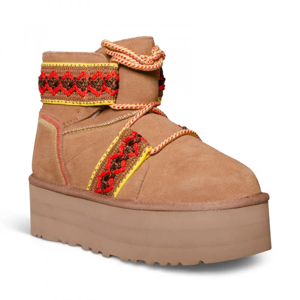 Classic Mini Braid Platform — Chestnut