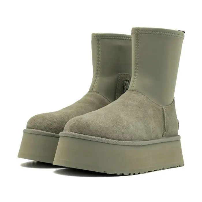 Classic Platform Dipper Boot — Khaki