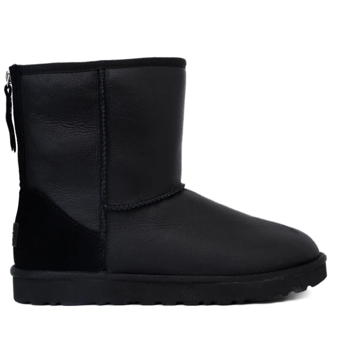 Мужские short zip - leather black