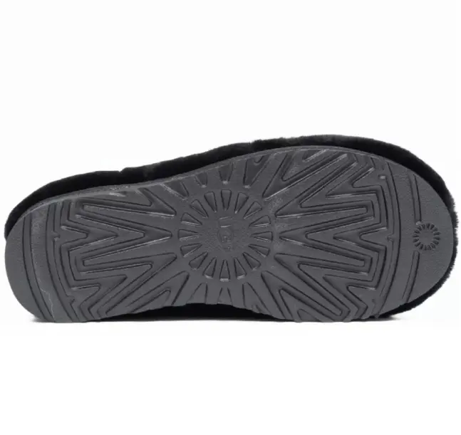 UGG Hailey Fluff Slippers — Black